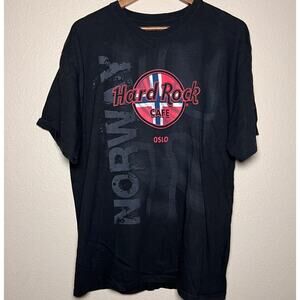 Hard Rock Café 🎸 “Oslo, Norway” Flag Logo Tee – Size XL